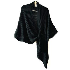 Chico's women's black shawl two way with knit loop size L/XL